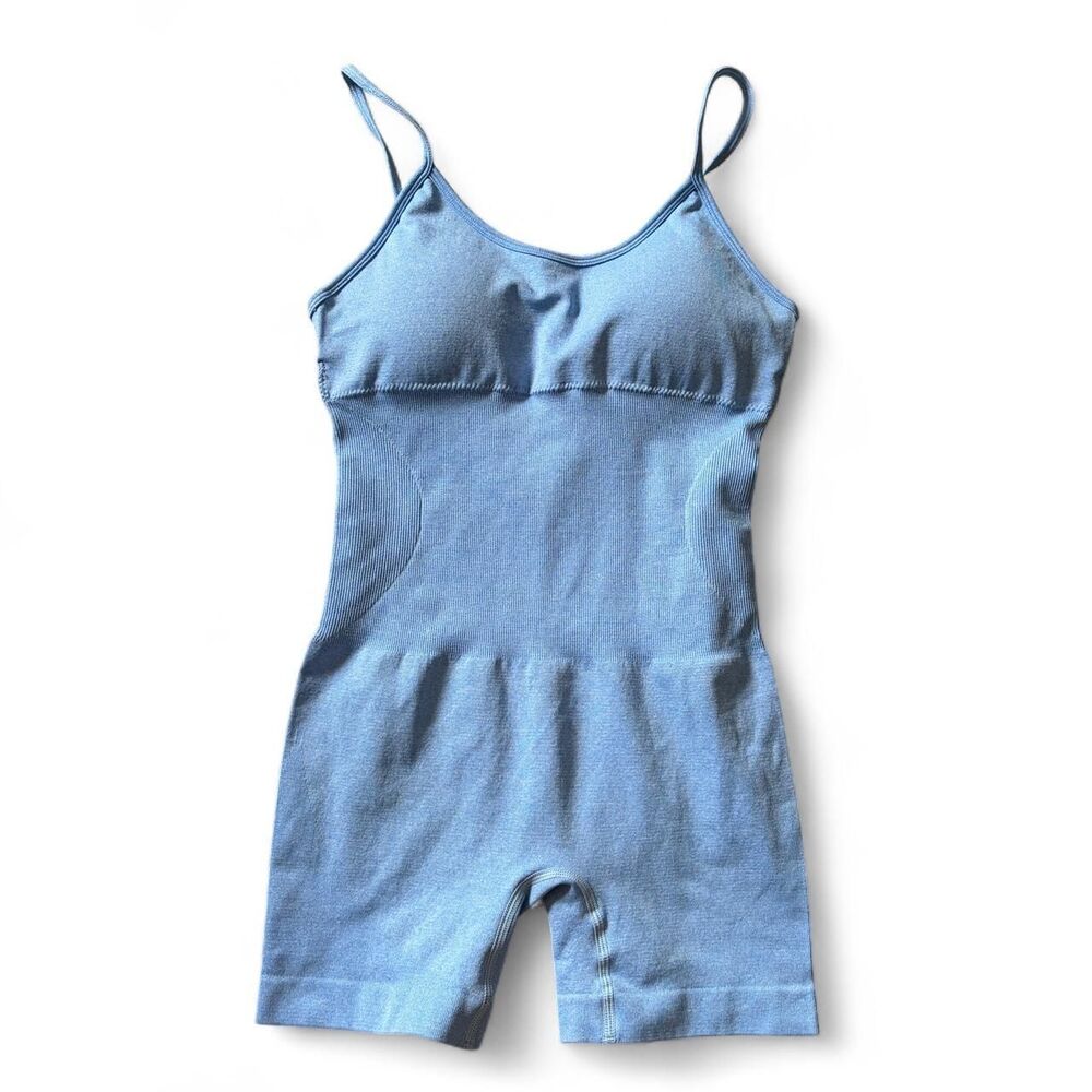 Blue workout romper size, small baby blue sky, blue gray for yoga Pilates, hot s